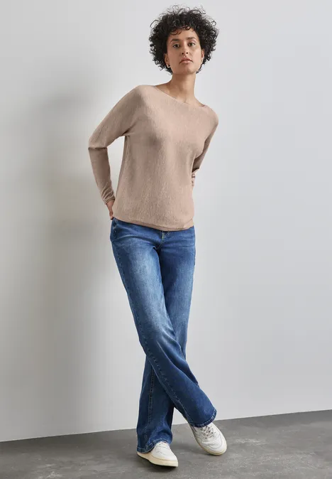 Basic Dolman Pullover warm taupe mel.