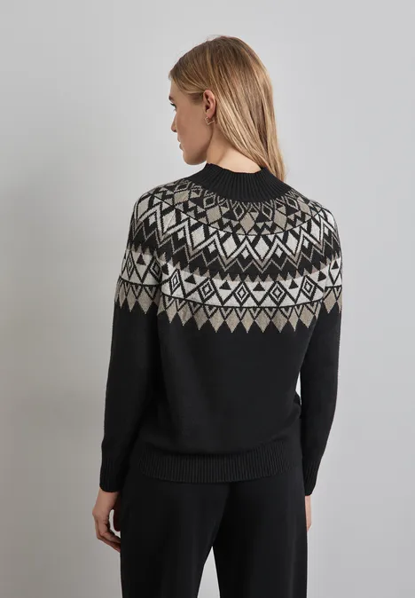 Pullover im Norweger-Stil Black