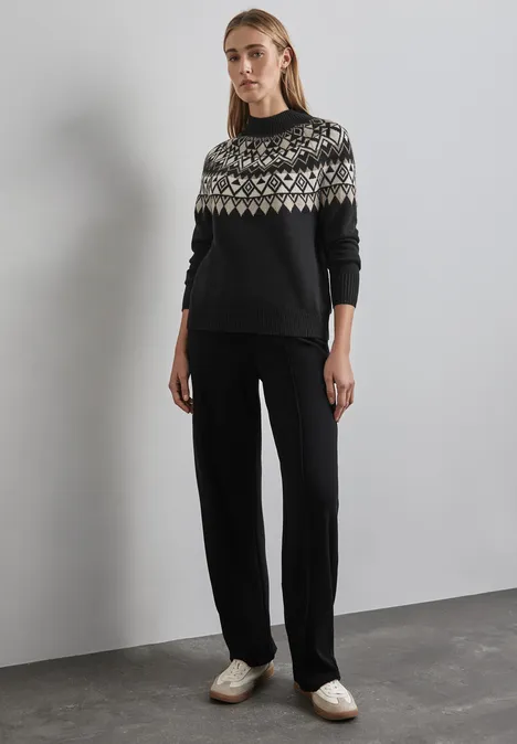 Pullover im Norweger-Stil Black