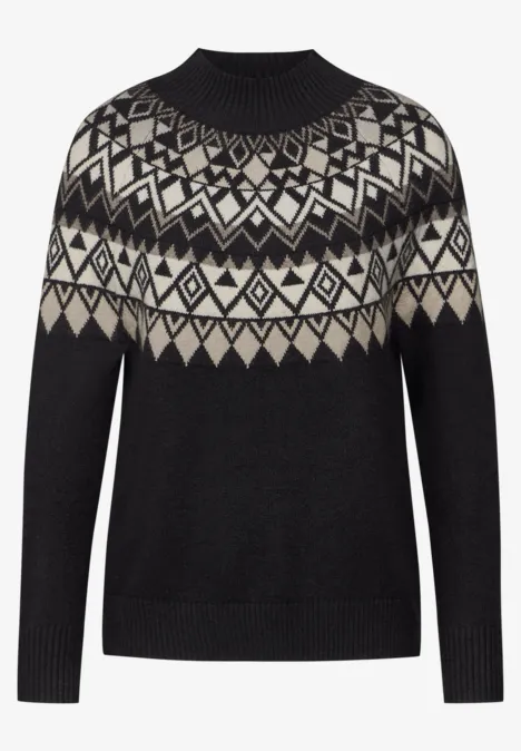 Pullover im Norweger-Stil Black
