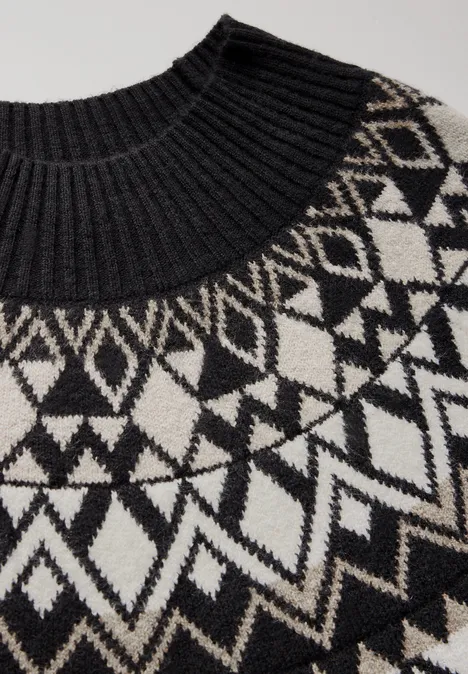 Pullover im Norweger-Stil Black