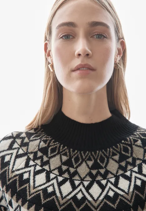Pullover im Norweger-Stil Black