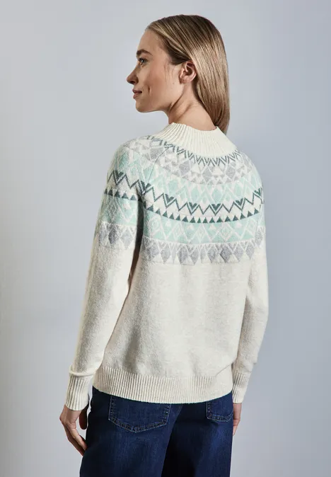 Pullover im Norweger-Stil cream white melange
