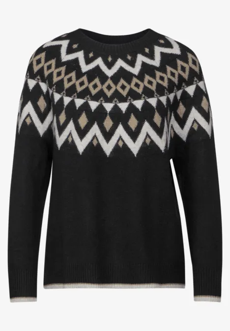 Pullover im Norweger-Stil Black