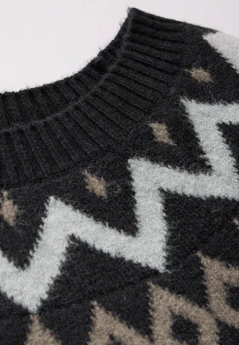Pullover im Norweger-Stil Black