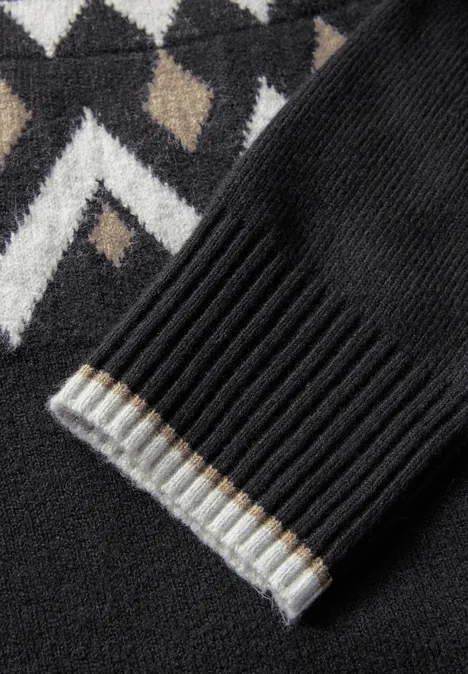 Pullover im Norweger-Stil Black