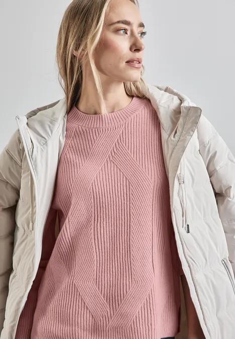 Strukturpullover petal rose mel.