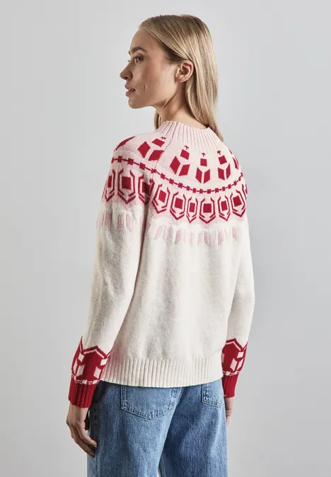 Jaquard Pullover autumn red