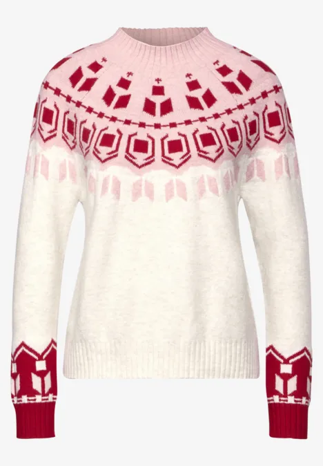 Jaquard Pullover autumn red