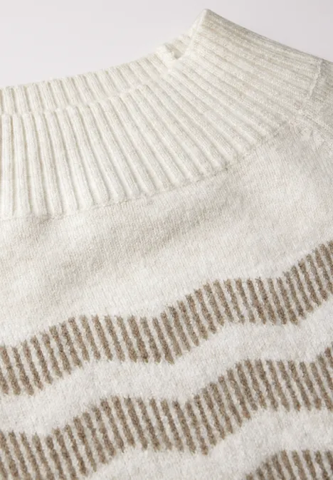 Melange-Look Pullover cream white melange