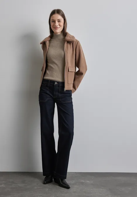 Basic Rollkragen-Pullover mocha glow mel.