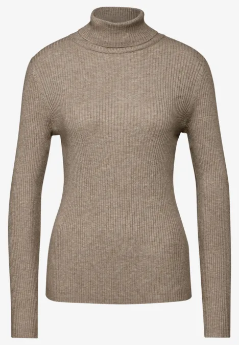 Basic Rollkragen-Pullover mocha glow mel.