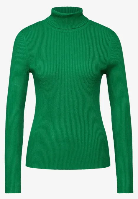 Basic Rollkragen-Pullover vibrant green