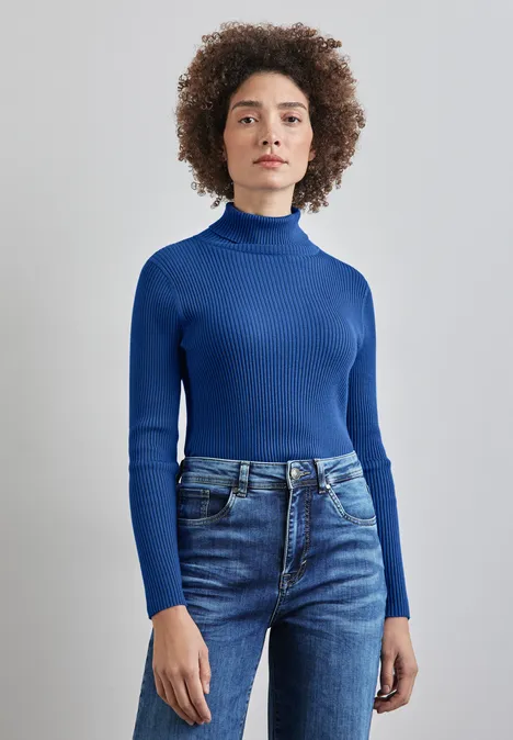 Basic Rollkragen-Pullover odyssey blue
