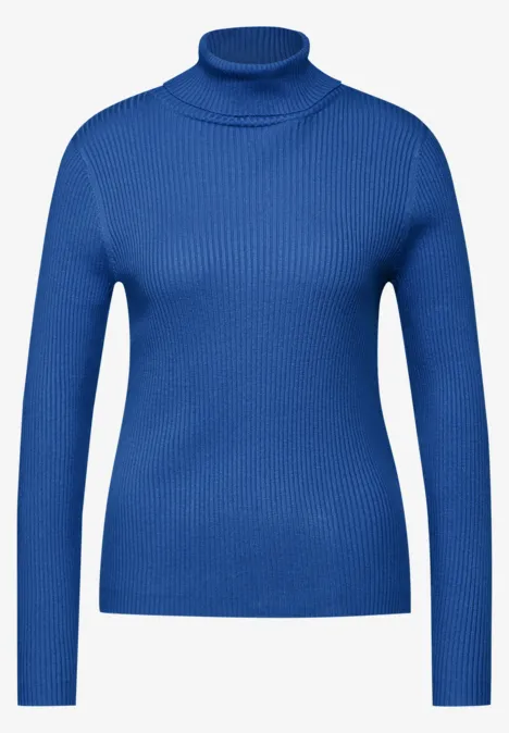 Basic Rollkragen-Pullover odyssey blue