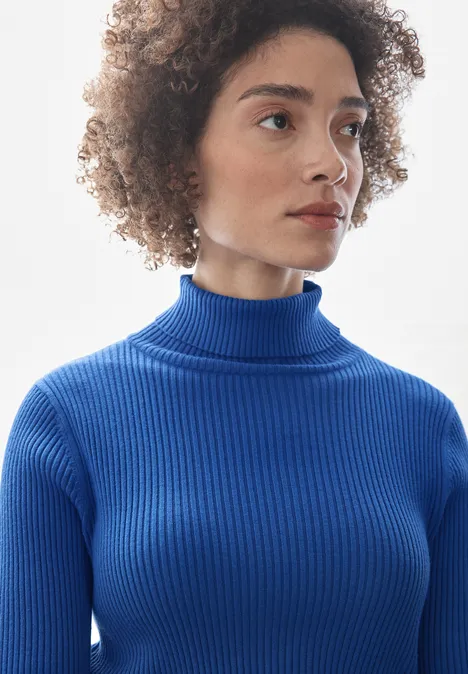 Basic Rollkragen-Pullover odyssey blue