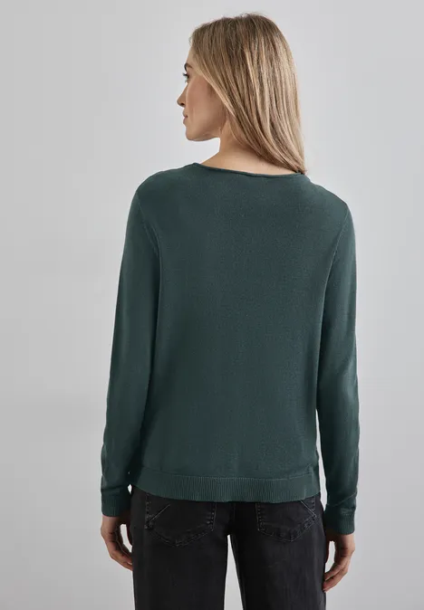Feinstrickpullover dark forest green
