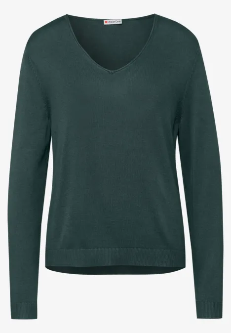 Feinstrickpullover dark forest green