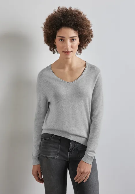 Feinstrickpullover heather grey mel.