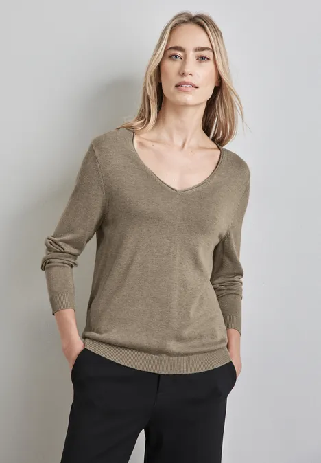 Feinstrickpullover mocha glow mel.