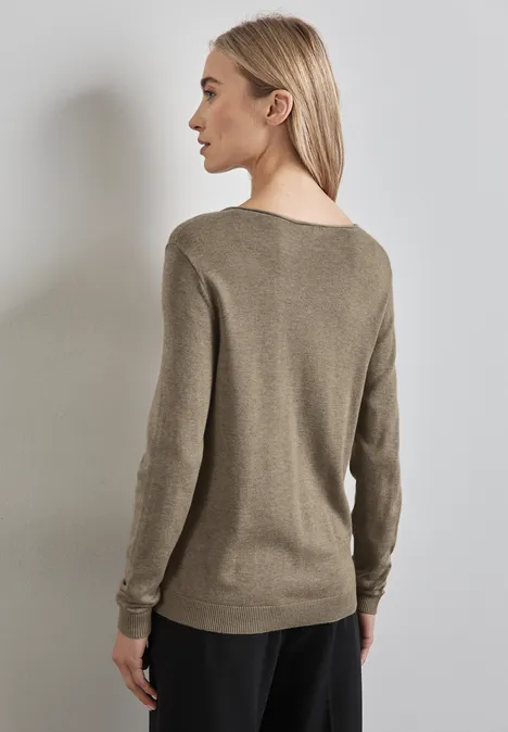 Feinstrickpullover mocha glow mel.