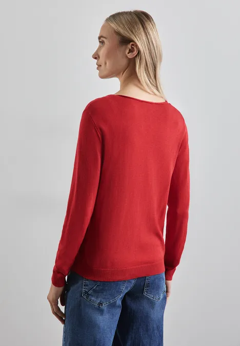 Feinstrickpullover mandarin red
