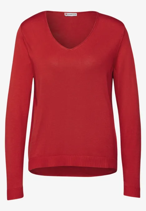 Feinstrickpullover mandarin red
