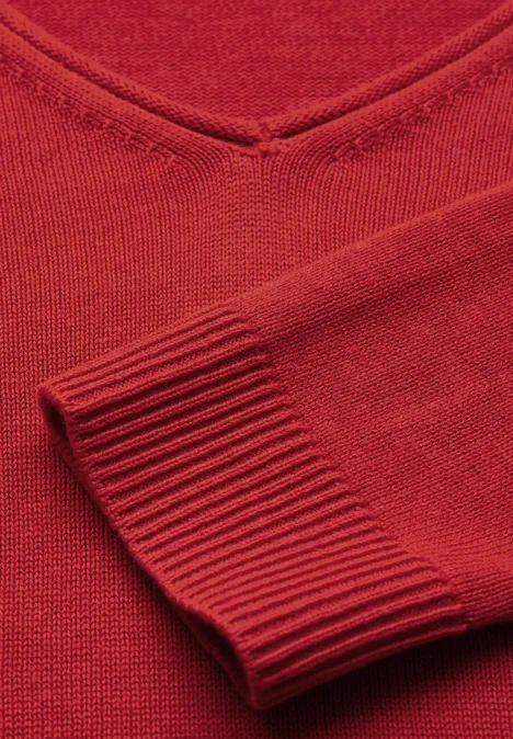 Feinstrickpullover mandarin red