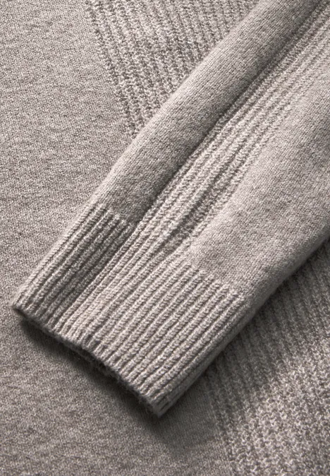 Pullover mit Strukturmix breezy beige mel.