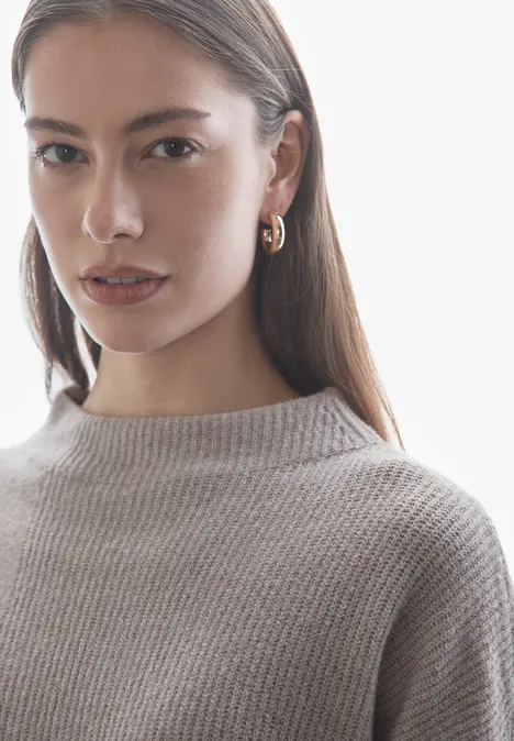 Pullover mit Strukturmix breezy beige mel.