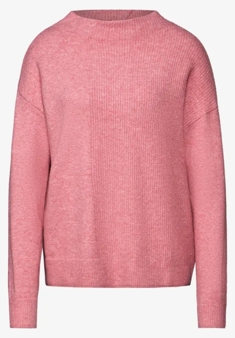 Pullover mit Strukturmix sugar coral mel.
