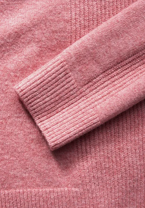 Pullover mit Strukturmix sugar coral mel.