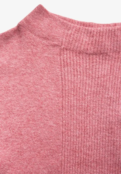 Pullover mit Strukturmix sugar coral mel.