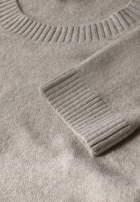 Strickpullover mit Rundhals breezy beige mel.