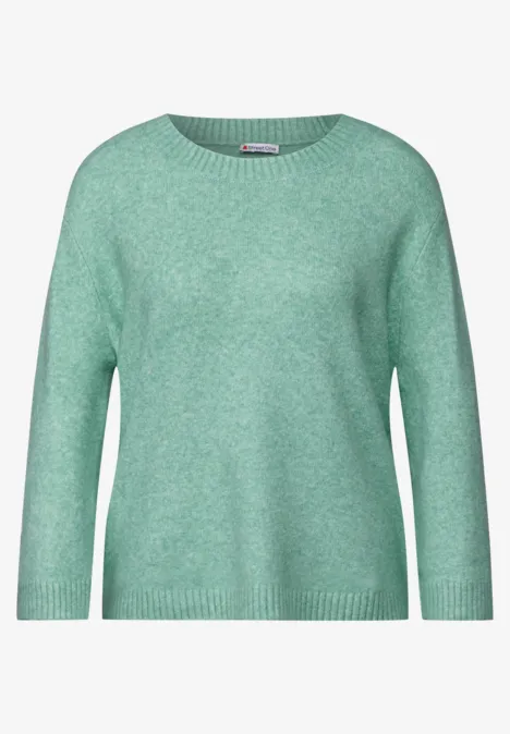 Strickpullover mit Rundhals sunlit green mel.