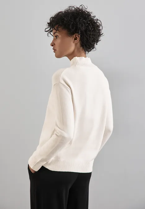 Pullover mit Turtleneck cream white melange