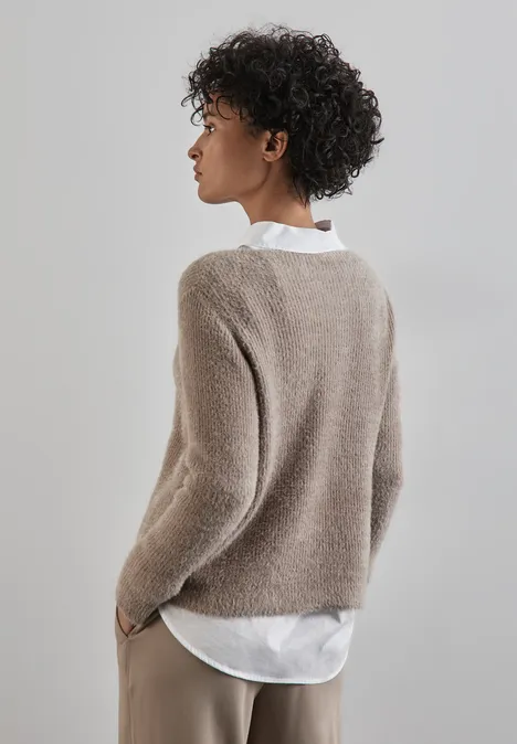Federgarn-Pullover breezy beige