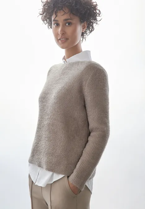Federgarn-Pullover breezy beige