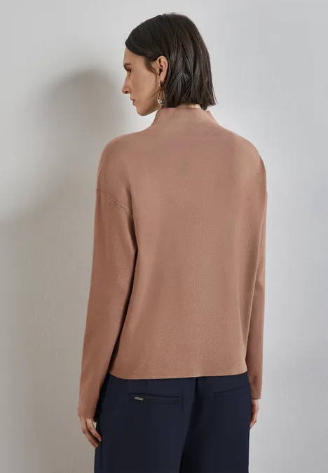 Basic Feinstrickpullover rich mocha mel.