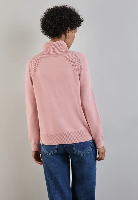 Pullover mit Stehkragen petal rose mel.