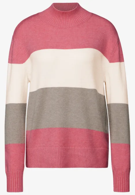 Gestreifter Pullover sugar coral mel.