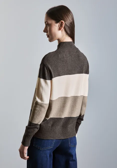 Gestreifter Pullover morel brown mel.