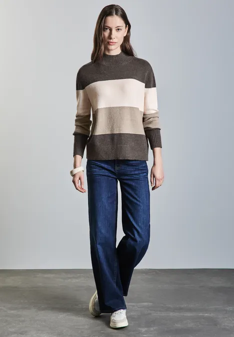 Gestreifter Pullover morel brown mel.