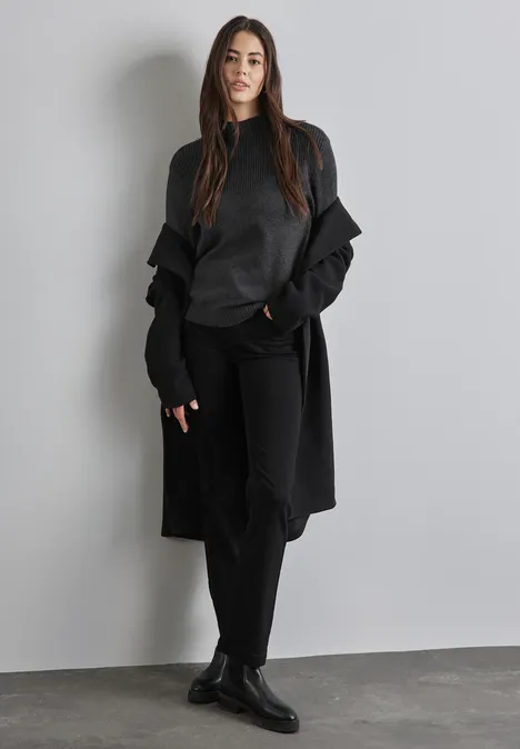 Strukturmix-Pullover anthracite melange