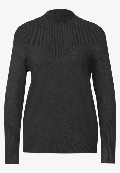 Strukturmix-Pullover anthracite melange