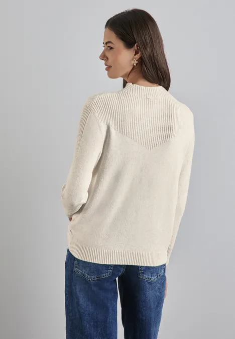 Strukturmix-Pullover cream white melange