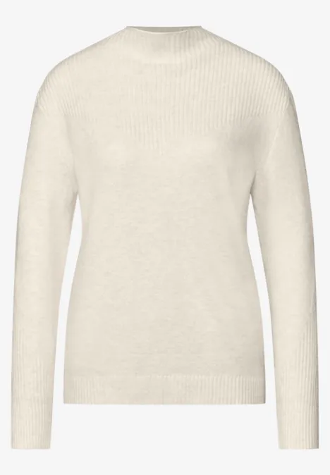 Strukturmix-Pullover cream white melange