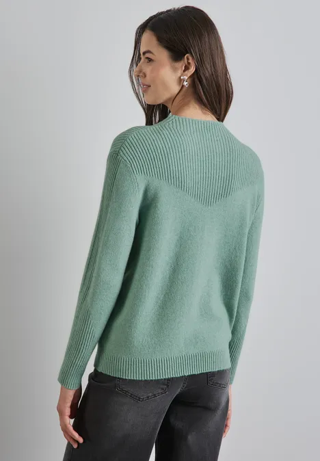 Strukturmix-Pullover sunlit green mel.