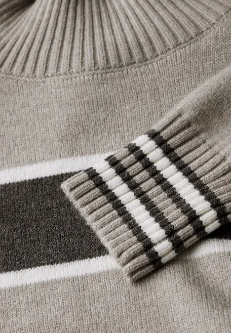 Gestreifter Pullover breezy beige mel.
