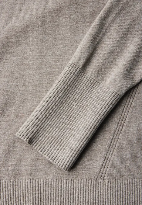 Strickpullover mit Details mocha beige mel.